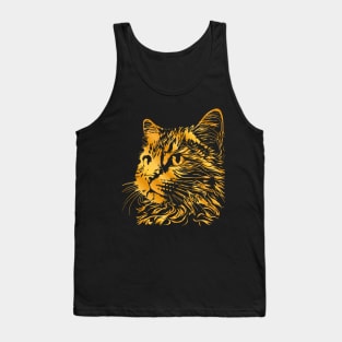 Gold cat, cute face cat with gold colors for cats lovers Tank Top